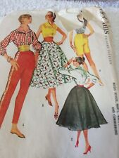 Vintage 1956 McCall's Pattern #3727 Misses' Blouse/Pants/Skirt/Shorts sz 16 picture