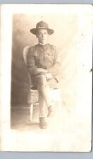 NAMED SOLDIER PORTRAIT panama canal real photo postcard rppc cz ww1 picture
