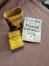 Quack Veterinary Medicine Advertising Box PULVEX  Puppy Dog Wormer 1948 No Lid picture