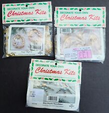 Merri Mac Ornament Kits Lot Of 3 Pearly Snowflake Angel Puff'N Christmas At Tiff picture