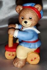 Old Tyme Teddies Bear Riding Tricycle Porcelain Figurine 95 Bronson Collectibles picture