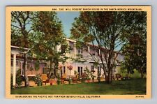 Beverly Hills CA-California, Will Rogers Ranch House, Antique, Vintage Postcard picture