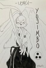 TMNT Usagi Yojimbo Original 7”x10” Ink Illustration Signed -M.Angelica Comic Art picture