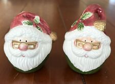VTG NWT Omnibus Santa Claus Salt and Pepper Shakers Ceramic Hand Painted 1990s picture