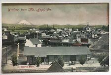 OR Postcard Greetings from Mt Angel RR Railroad Depot Station St Joseph's Blatt picture