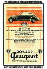 11x17 POSTER - 1937 Peugeot 302 And 402 Two cars without competition picture