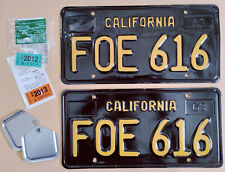 1963-69 California Car YOM License Plate Pair DMV OK - FOE 616 picture