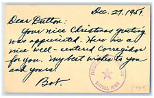 1951 Robert W. Shields Christmas Tripoli Iowa IA Posted Vintage Postal Card picture