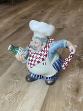 Fitz and Floyd Pitcher Italian Chef with Wine Vino Jug - has chips picture