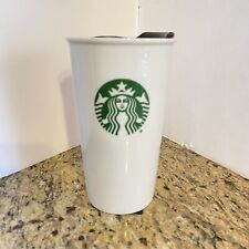 Starbucks 2016 Siren Mermaid Ceramic Tumbler 11 oz Traveler Mug Cup White Green picture