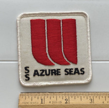 SS Azure Seas Cruise Ship Boat Red White Embroidered Patch Badge picture