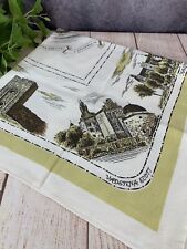 Vintage Souvenir Printed Tablecloth Swedish Slott Castles Historic Places Sweden picture
