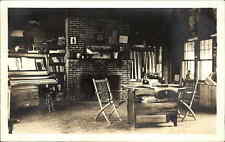 Newton Highlands Cancel MA Fireplace Interior c1930s Real Photo Postcard picture