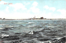 1907 Distant Light House Point Judith RI post card picture