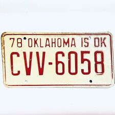 1978 United States Oklahoma Oklahoma is OK Passenger License Plate CVV-6058 picture