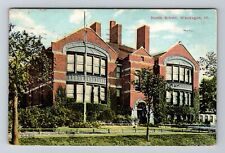 Waukegan, IL-Illinois, North School Antique c1911, Vintage Souvenir Postcard picture