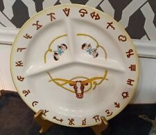 Vintage Fred Roberts Western Longhorn Cowboy Divided Grill Plate 1950s #1 picture