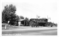 Postcard RPPC Arizona Chino Valley 1950 Mobile Gas Station pumps AZ24-2256 picture