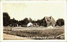 COMMODORE COTTAGES real photo postcard rppc SHAFER LAKE, MONTICELLO, IN 1940s picture