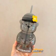 Starbucks 2024 Korea Jeju Island Cool Grey Bear 20oz Bearistar Glass Cup Tumbler picture