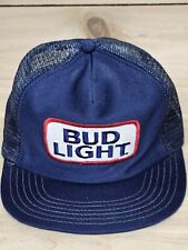 Vtg Bud Light Beer Hat Cap Snap Back Trucker Patch Mesh Made in USA Budweiser  picture