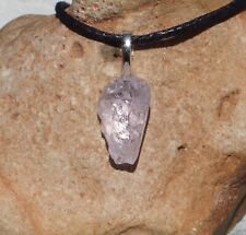 Gem Pink Kunzite Spodumene Small Free Form Stone Crystal Pendant Necklace picture