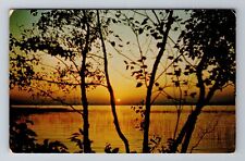 Republic MI-Michigan, General Greetings, Sunset on Water, Vintage Postcard picture