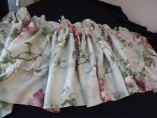FLORAL BLOUSON VALANCE minty green LG PINK FLOWERS 84Wx16.75