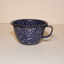 Vintage Blue White Speckled Enamelware  Cup picture