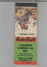 Matchbook Cover Ligonier Lumber Co. Ligonier, PA picture