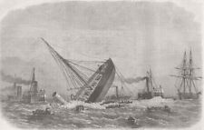 LANCS. Greek warship Bouboulina wreck, Liverpool 1867 old antique print picture