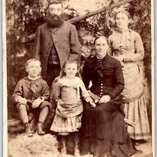 c1880s Ingersoll, Ontario, Canada Large Family Cabinet Card Photo EH Hugill B21 picture