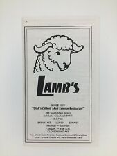 Vintage Menu - Lamb's Utah's Oldest Most Famous Restaurant Salt Lake City UT picture