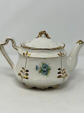 Arthur Wood England Teapot Blue Floral Porcelain Gilded Vintage Tea Pot GUC HTF picture