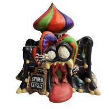 Spooky Hollow SPIDER CIRCUS Tent Halloween Lighted House Bisque Porcelain Lamp picture