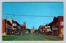 Crystal Falls MI-Michigan, Superior Avenue, Business District, Vintage Postcard picture