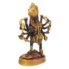 Kali Maa Statue Brass Antique Finish Goddess Maha Kali Mahakali Idol 7.5 Inch picture