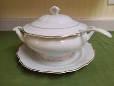 WALBRZYCH SOUP TUREEN & LID W/LADLE & UNDERPLATE GOLD TRIM  POLAND VERY NICE picture