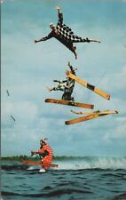 Postcard Florida Cypress Gardens FL Clown Water Skiing c1960s 7440.1 MR ALE picture