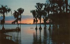 Winter Haven FL-Florida Cypress Gardens Legoland Twilight Sunset Vtg Postcard P9 picture