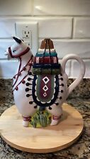 Blue Sky Heather Goldmine Hand Painted LLAMA Teapot picture