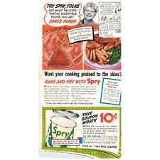 1950s Spry Vegetable Oil Advertising Leaflet w/ Recipe and Coupon Aunt Jenny AC9 picture