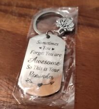 You're Awesome Reminder Keychain Appreciation Quote Silvertone Gift Keyring picture