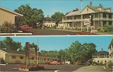 Higgins Holiday Motel Bar Harbor ME Maine 2 views neon c1950s auto postcard N572 picture