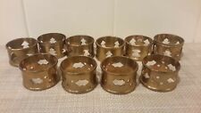 10 Assorted Round Metal Napkin Holders Rings Made in India Dining Dinner EUC picture