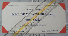 George S Kausler Limited Insurance New Orleans Louisiana Vtg Ink Blotter c. 1950 picture