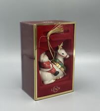 Lenox Santa And Reindeer Porcelain Christmas Ornament Trinket picture