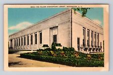 Washington DC, Folger Shakespeare Library, Antique Vintage Souvenir Postcard picture