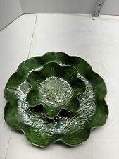 Pat Young Ceramics Handmade Leaves Round Centerpiece Serving Plater Signed & Num picture