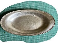 Vintage: W.B. MFG Co. Silver Plate Oval Serving Tray TAPESTRY-Bird & Floral picture
